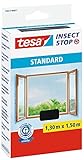 tesa Insect Stop STANDARD Fliegengitter für Fenster - Insektenschutz zuschneidbar - Mückenschutz...