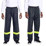 Navis Marine Herren Regenhose Wasserdicht PU – Arbeitshose mit Reflektorstreifen, Elastischem Bund...