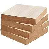Belle Vous Naturbelassene Quadratische Holzplatten zum Basteln (4 Stk) - L15 x B15 x H2,5 cm - Leere...