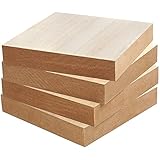 Belle Vous Naturbelassene Quadratische Holzplatten zum Basteln (4 Stk) - L15 x B15 x H2,5 cm - Leere...