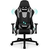 Homimaster Gaming Stuhl, Bürostuhl Ergonomisch mit verstellbare Lendenkissen, Kopfkissen und...