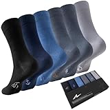 Niorasen Socken Herren Damen,6 Paar Bambus Business Socken mit Geschenkbox, Atmungsaktive Strümpfe...