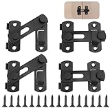 4 Stück Türriegel Edelstahl Türriegel Schwarz Schieberiegel aus Edelstahl Flip Latch Türriegel...