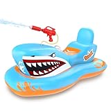 oathx Aufblasbare Schwimmtier Hai Schwimmsitze Wasserpistole Kinder 3-12, Luftmatratze Pool...