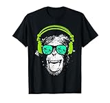 Monkey DJ mit Kopfhörer und Sonnenbrille Geschenkidee, Kurzarm , T-Shirt
