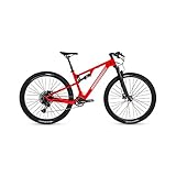 TVAFEDS Fahrrad Bicycle Full Suspension Carbon Fiber Mountain Bike Disc Brake Cross Country(Red,XL)