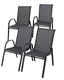 Ondis24 4X Gartenstuhl Manor Stapelstuhl Garten, Campingstuhl Outdoor Gartenmöbel Stuhl,...