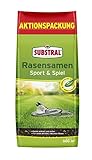 Substral Rasensamen Sport und Spiel, strapazierfähige Rasensaat-Mischung mit Grünfärbung gegen...