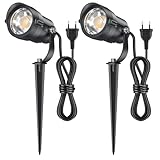 HIBOITEC 2 Stück Gartenbeleuchtung mit 1,5 m Kabel, 12 W Gartenstrahler 2700K Warmweiß...