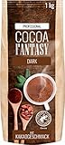 Cocoa Fantasy Dark, Dunkle Trinkschokolade, 1kg Kakao Pulver für heiße Schokolade, 30% Kakaoanteil