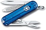 Victorinox, Taschenmesser, klein, Classic SD, 58 mm, blau transparent, Blister (7 Funktionen,...
