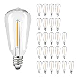 Skeerei 24Stück AC230V E12 ST38 Ersatzlampen für LED Lichterkette Außen,1W warmweiß 2700K...
