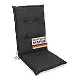 Gardissimo 'Premium Hochlehner anthrazit, Gartenstuhlauflagen 120 x 50 x 8 cm Auflage Polsterauflage...
