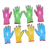 HOODANCOS 4 Paare Gartenhandschuhe Pünktchenfest Atmungsaktiv Verschleißfest Gartenarbeit...