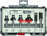 Bosch Professional 6tlg. Rand- und Kantenfräser Set (für Holz, Zubehör Oberfräsen mit 8 mm...
