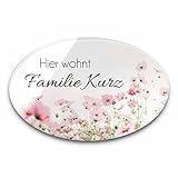 Edles Türschild mit Namen für die Haustür - Namensschild Briefkasten selbstklebend oder mit...