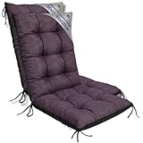 Gartenstuhl Hochlehner Auflagen Set: 4x 50x120 cm - Sitzauflagen Gartenmöbel Gartenstuhlauflagen...