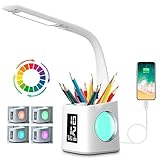 Schreibtischlampe Kinder LED, Tischlampe 10W Touch Dimmbar, Nachttischlampe Tischleuchte 7 in 1 mit...