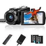 CAMKORY Videokamera 2.7K Camcorder 36MP 16X Digitalzoom IR-Nachtsicht 3.0'' Berühren Sie den...