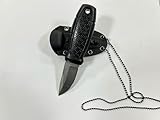 Omesio Neck Knife Drop Point Messer - inklusive Clip Scheide und Kugel Halskette zum umhängen Mini