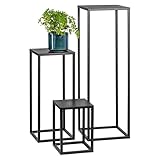 bremermann Blumenhocker 3er-Set, Metall-Blumenständer, Blumensäule (Black)