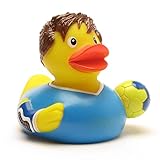 Duckshop I Badeente Handball I Quietscheente I L: 8 cm I Quietscheentchen I Geschenk für Sportler I...