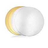 CiciIng Cake Board Tortenunterlage I 4 Stück 2mm Ø 20cm Silber&Gold Cakeboard Rund I...