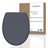 SCHÜTTE WC-Sitz ANTHRAZIT mit Absenkautomatik und Schnellverschluss aus Duroplast, abnehmbarer...