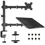 BONTEC Monitor Halterung mit Laptop Arm für 13-32 Zoll LCD LED Bildschirm bis zu 15,6“ Notebook,...