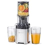 AMZCHEF Entsafter Slow Juicer – 115MM Einfüllöffnung für Ganze Gemüse und Obst - Kompakter...