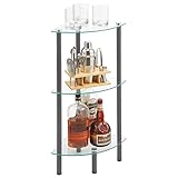 mDesign modernes Glasregal – stilvolles Eckregal aus Glas mit 3 Ebenen – Elegantes Ablageregal...