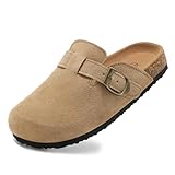 Nedaan Kinder-Clogs aus Veloursleder, für Jungen und Mädchen, Pantoletten, Kork, echtes Leder,...