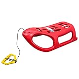 Prosperplast Schlitten Little Seal Kinderschlitten mit Zugkabel 86 x 46 x 25 cm | rot | Kunststoff |...