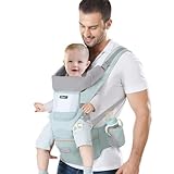 IULONEE Neugeborene Babytrage Baby Carrier Ergonomisch Babytrage mit Hüftsitz Multifunktional...