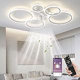 LED Deckenventilator Mit Beleuchtung 145W Deckenlampe Mit Ventilator Und Fernbedienung APP 3...