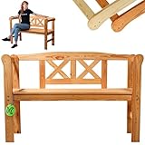 KADAX Gartenbank aus Holz, 119x44x76cm Sitzbank aus Massivholz, Holzbank für Garten, Terrasse und...