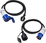 Meister CEE-Adapterleitung-Set 2-teilig - 1,5 m Kabel - CEE-Stecker & -Kupplung - Robuste...