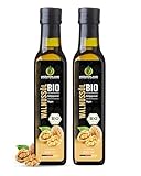 Kräuterland Bio Walnussöl 2X250ml (500ml), Walnusskernöl, nativ, kaltgepresst, glasflasche-...