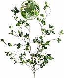 DEMIUKO 2 Stück Künstliche Ficus Zweige Blätter Grünpflanzen Äste 110 cm Hoch Kunstzweige...