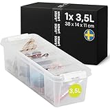SmartStore - Aufbewahrungsbox mit Deckel Classic 3,5L (38x14x11cm) | Stapelbare Box mit Deckel |...