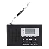Xiuganpo Tragbares Radio, HRD‑1032 Transistorradio mit Kopfhörer FM/AM/SW/MW Radio Digitaluhr...