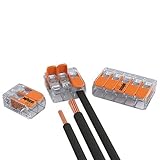 WAGO Verbindungsklemmen, 15 x 2, 10 x 3, 5 x 5 Drähte mit Hebel, 0,2–4 mm², kleines Design,...