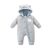 KIDDLETOWN Baby Overall Winter Baby Schneeanzüge mit Kapuze Fleece Strampler Neugeborenes Bär...