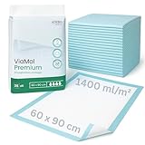 ViaMol® Premium Inkontinenzunterlage Einweg – 50 Unterlagen – Weich & Bequem, Saugstark 1400...