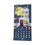 Halloween-Countdown-Kalender, Wandkalender mit abnehmbaren Ornamenten, Klassenzimmer-Dekorationen