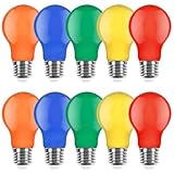 NCC-Licht 10er Set farbige LED Leuchtmittel Birnenform 3W = 25W E27 Rot Gelb Grün Blau Orange auch...
