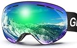 GlaRid Skibrille Herren Damen, OTG Ski Goggles Rahmenlose Snowboardbrille für Brillenträger,...