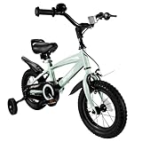 BODIOO Kinder Fahrrad 12 Zoll Kinderfahrrad mit verstellbarem Sitz, Dualbremsen, Stützrädern,...