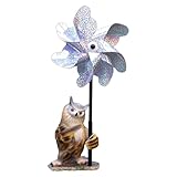 jebyltd Eule Hält Windmühle Gartenstatue Dekorationen Tierfigur Ornament Für Drinnen Und Draußen...