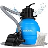 Monzana® Sandfilteranlage MZPP100 5000 l/h bis 20.000L Pool inkl Filterbällen 7 Wege Ventil 2in1...